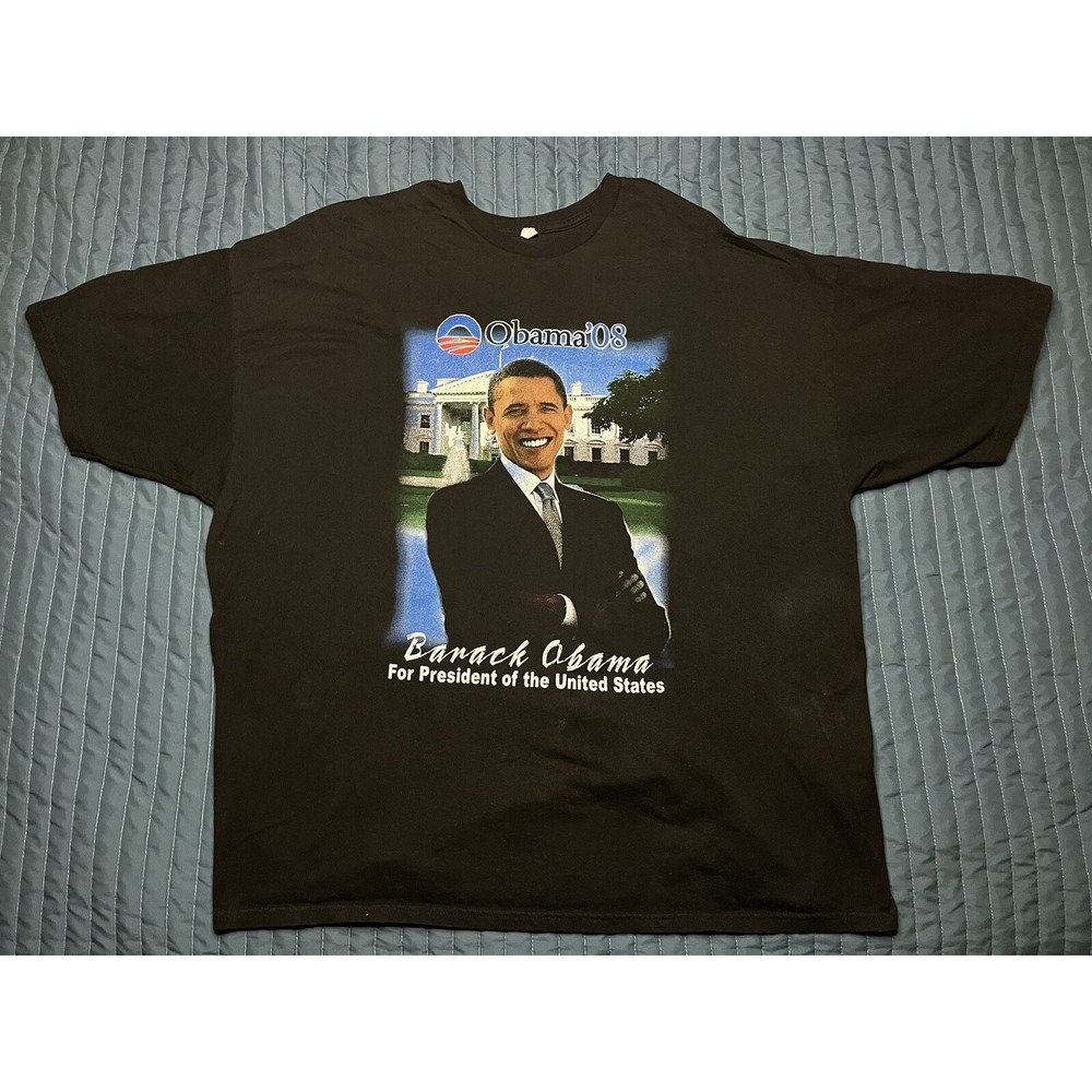 2008 Barack Obama T-Shirt Yes We Can 3XL Black President Of The United States